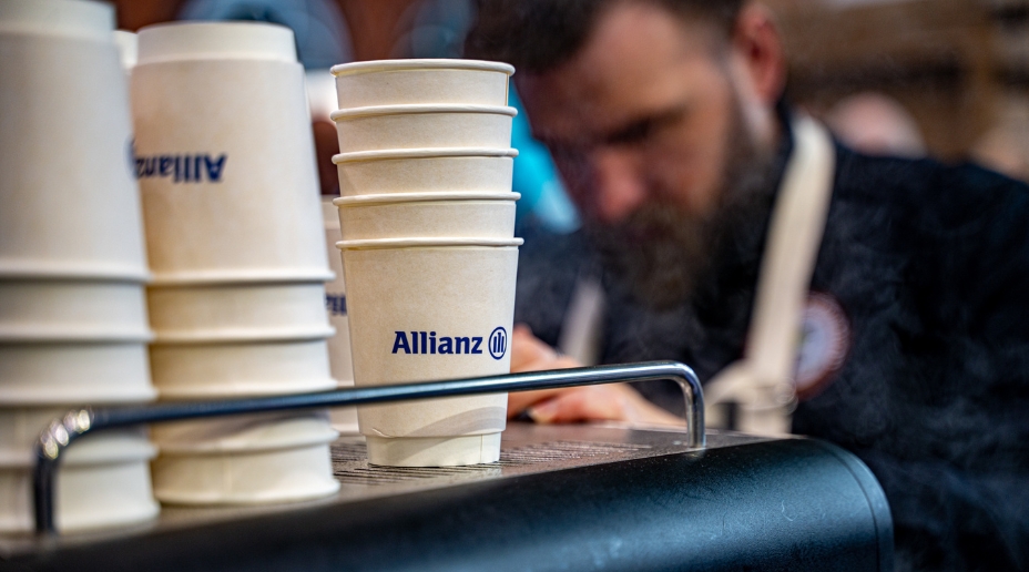 allianz branded coffee cups