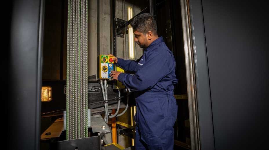 Engineer with a lift