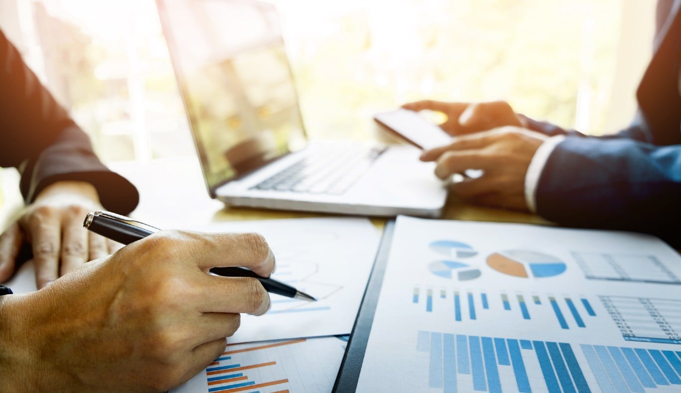 graphs and data on paper