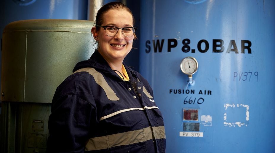 Female engineer smiling 