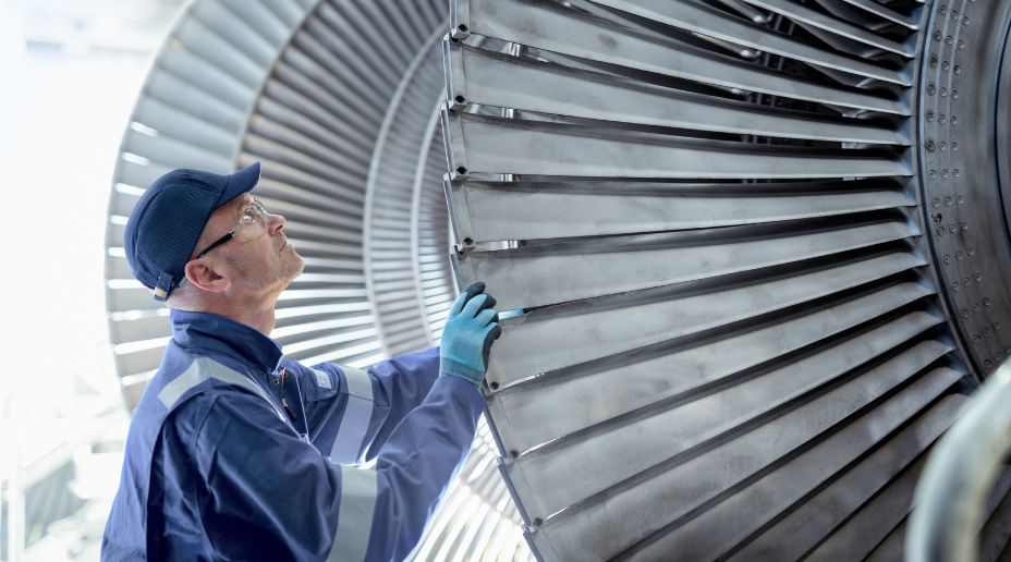 Engineer inspecting equipment