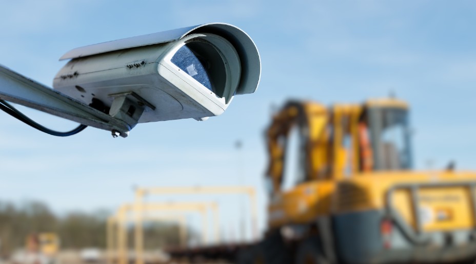 cctv camera with machinery in background
