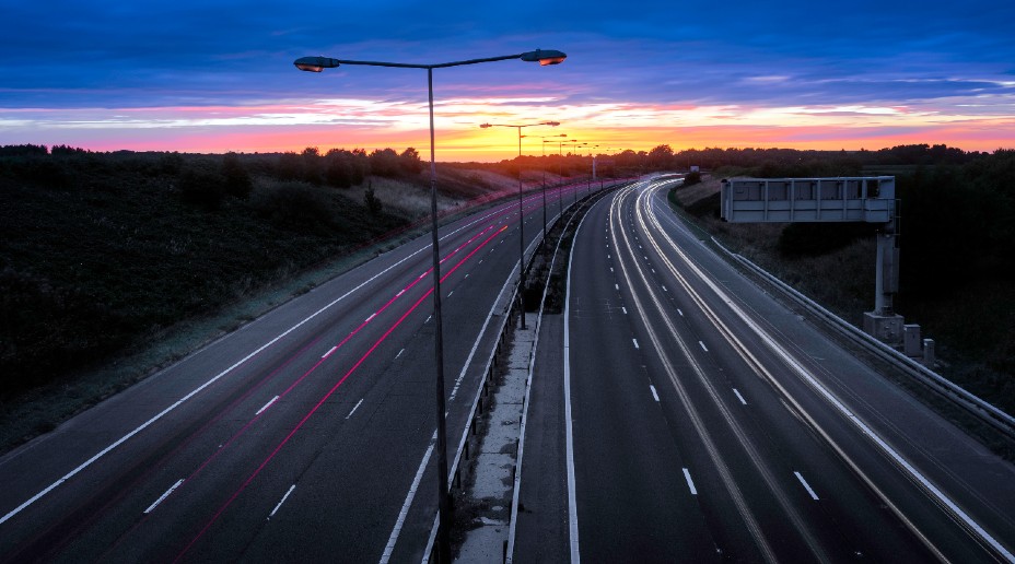 motorway time lapse at dusk