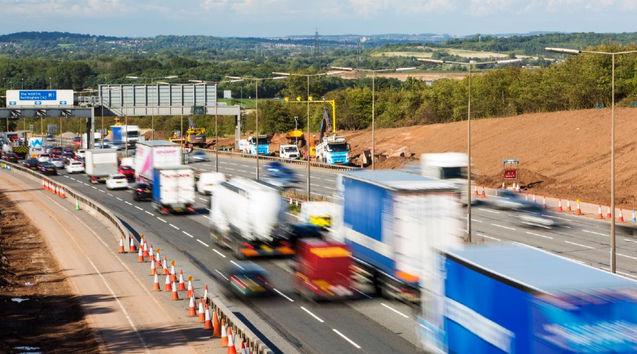 lorries on motorway