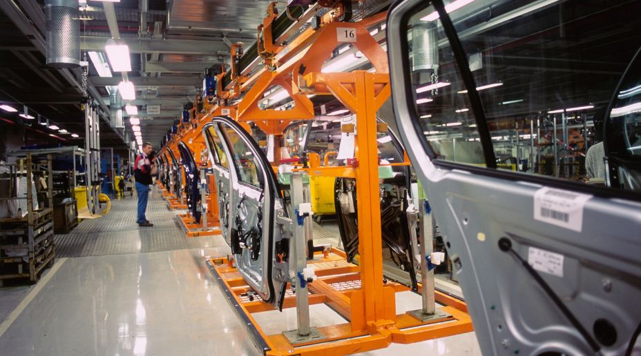 car doors on an assembly line