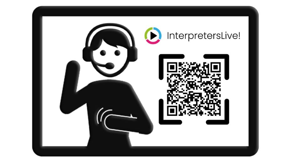 BSL interpretersLive! QR code  