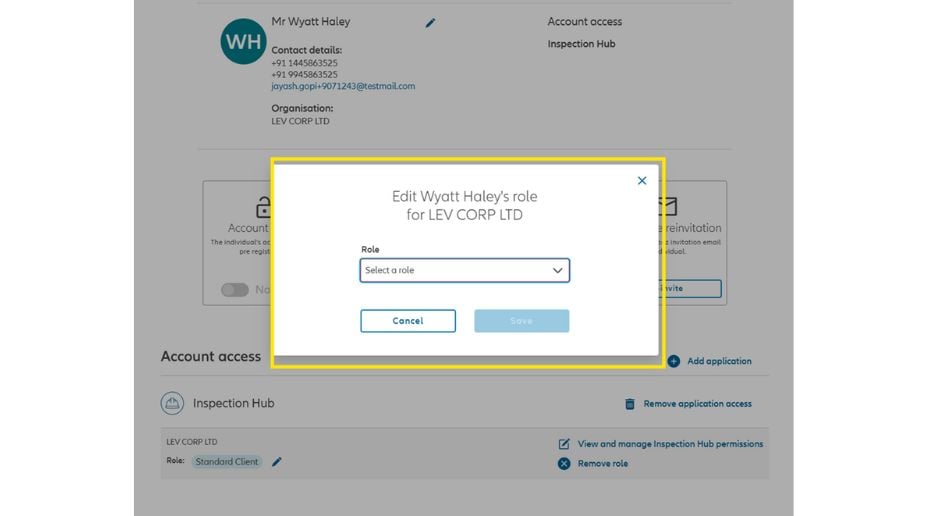 Screenshot  from myAllianz highlighting delete account