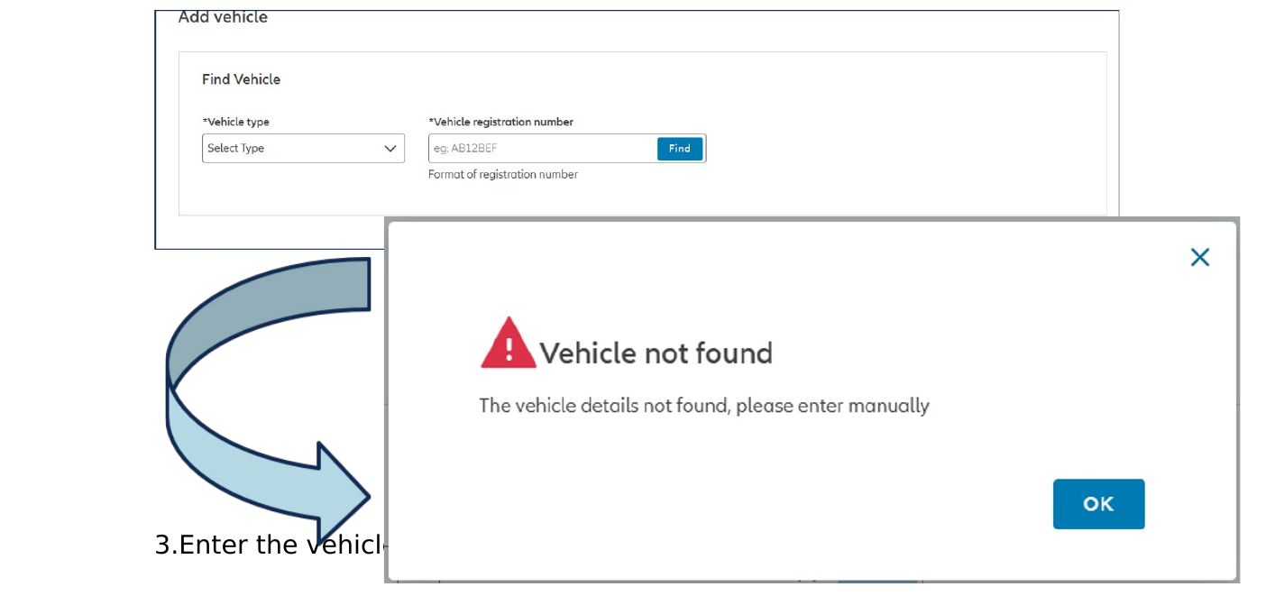 vehicle not found