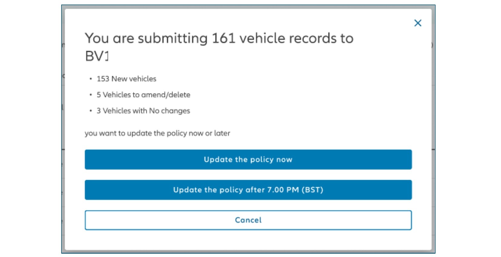 updating vehicle details