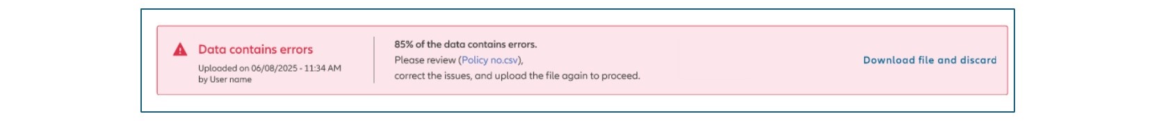 data error message