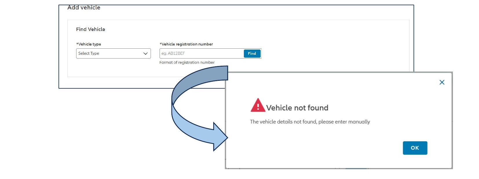vehicle not found