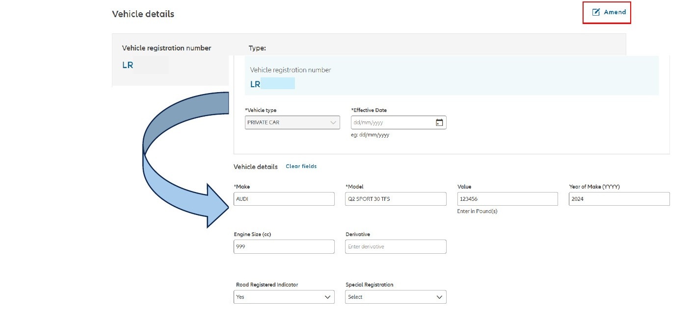 vehicle details page