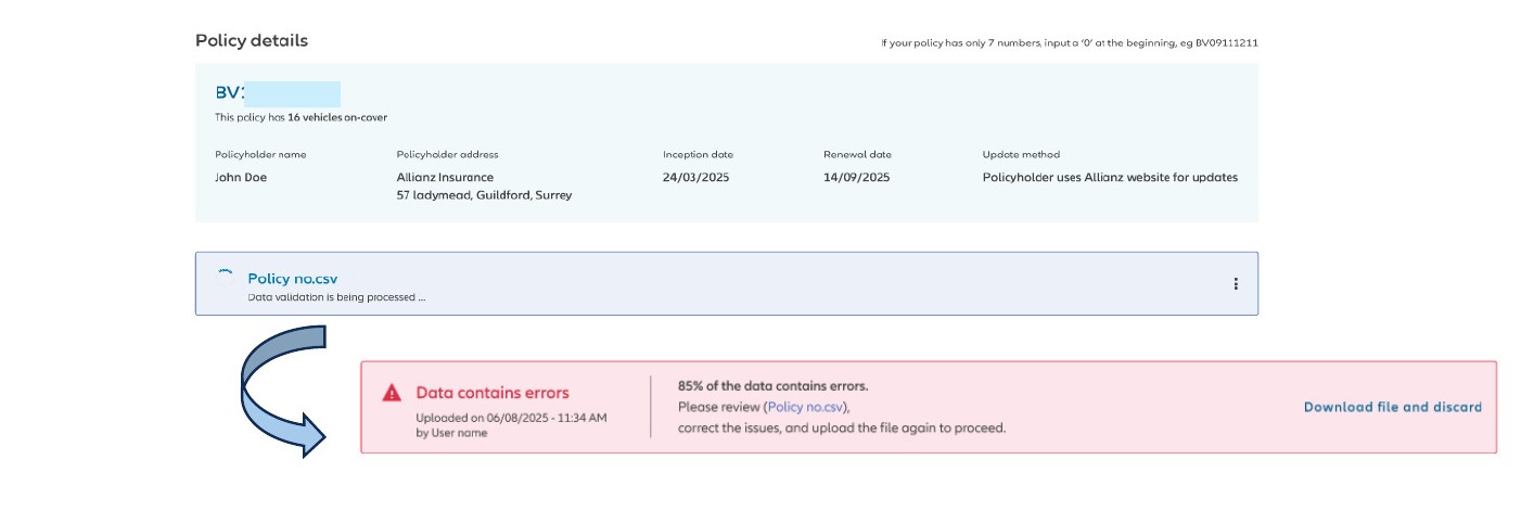 error notification