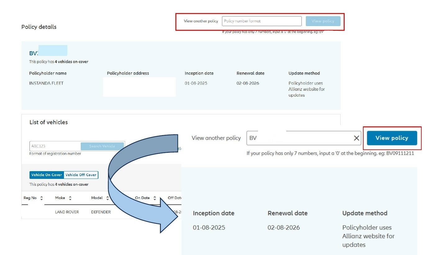 view another policy search