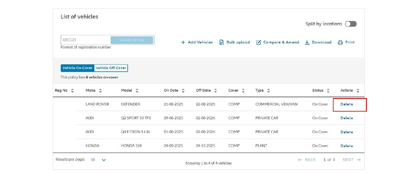list of vehicles