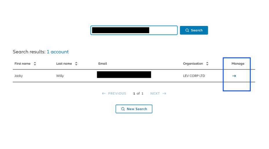 Screenshot  from myAllianz highlighting delete account