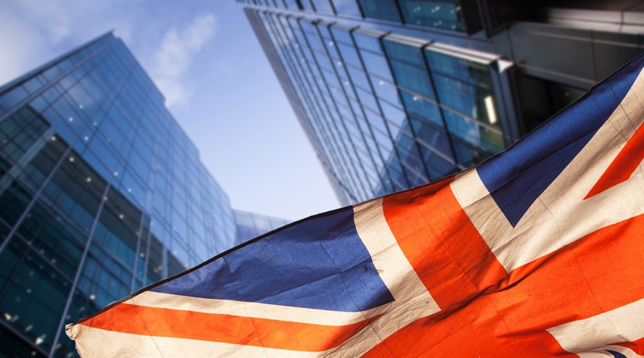 british flag in london